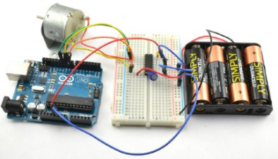 Схема управления двигателем с помощью Arduino в сборе