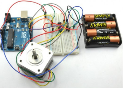 Схема управления шаговым электродвигателем от Arduino в сборе