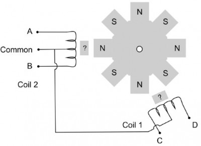 Схема работы униполярного шагового электродвигателя