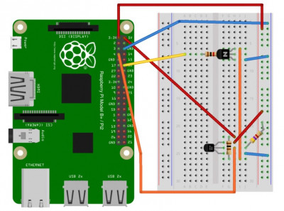 Компоновка макетной платы для подключения к Raspberry Pi